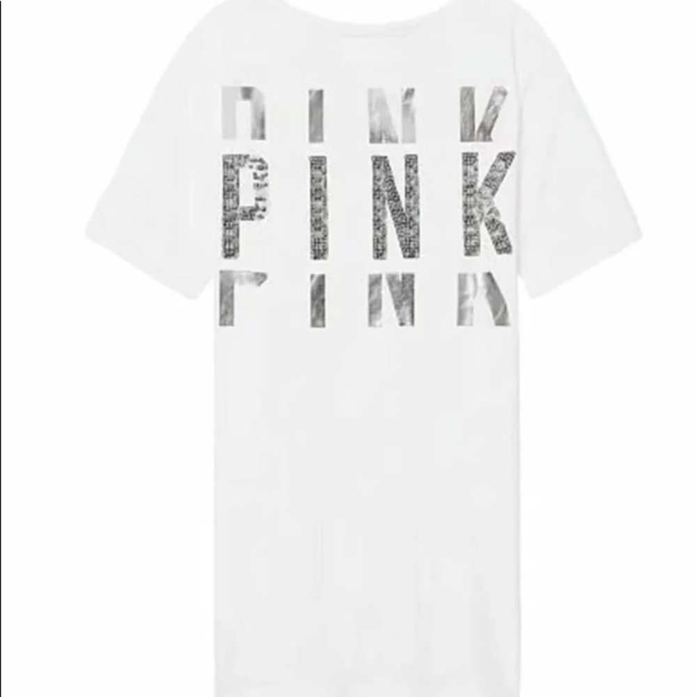NWT pink bling campus tee xs